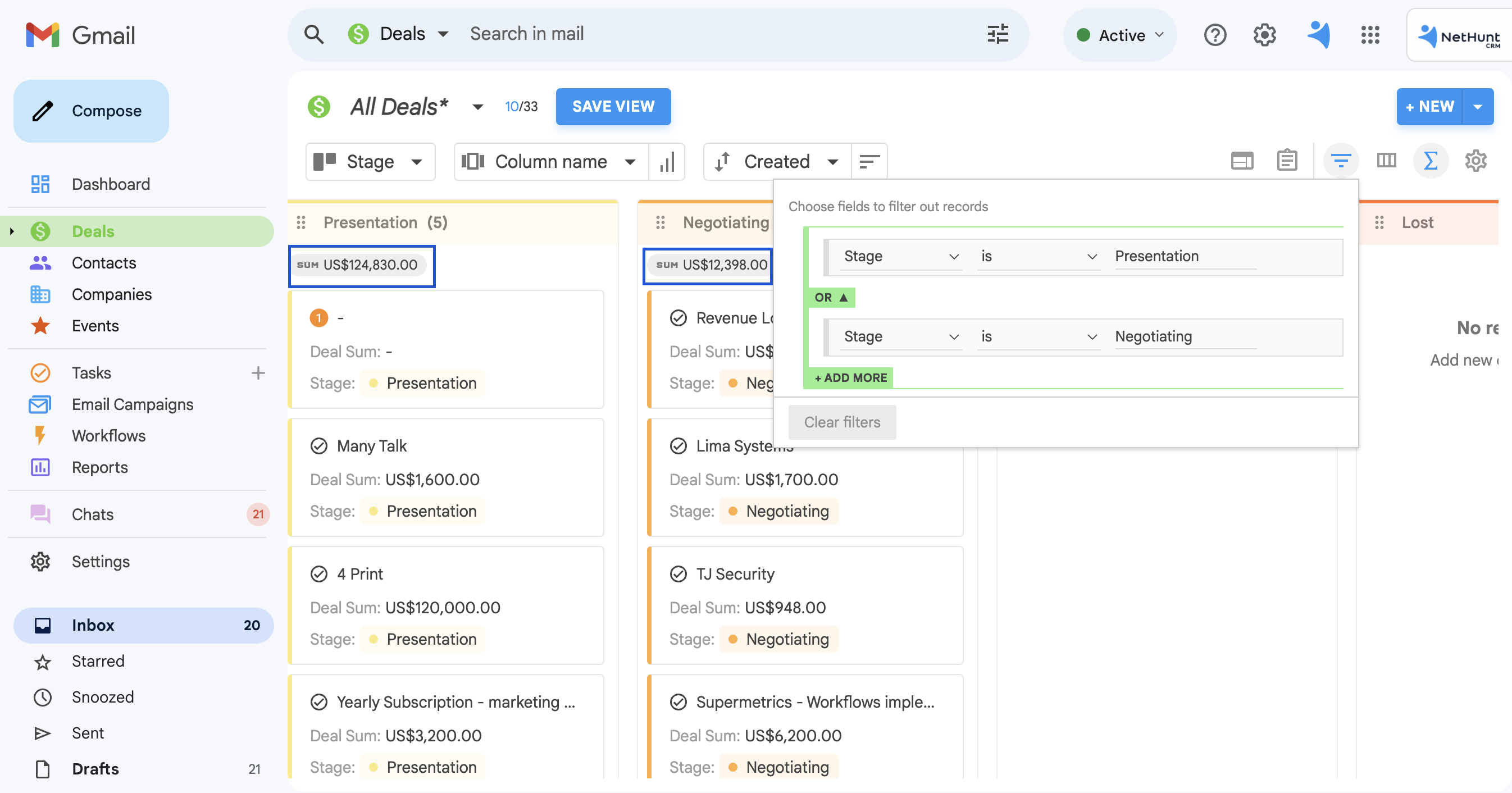nethunt crm vmzea